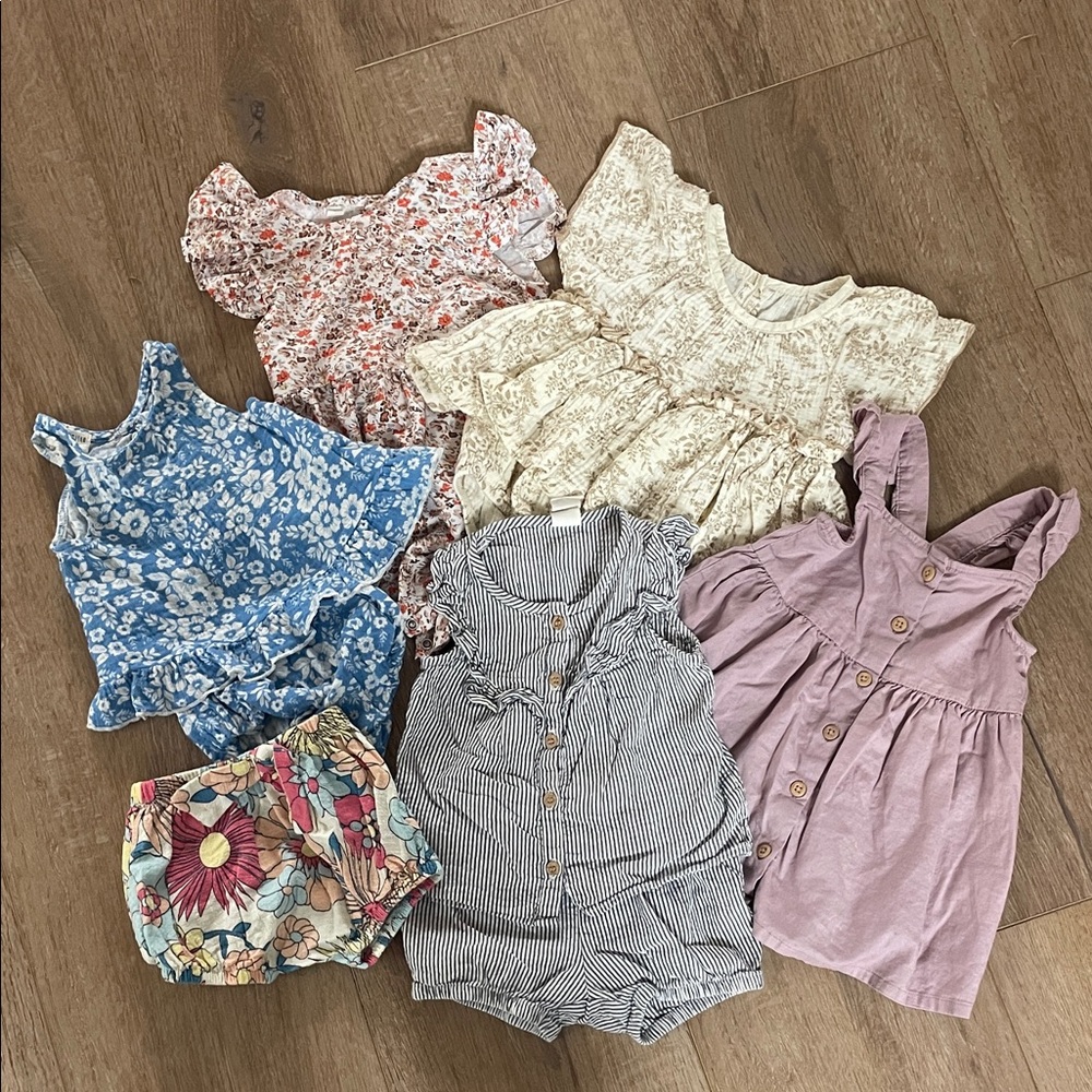 Assorted Dresses and Romper Set